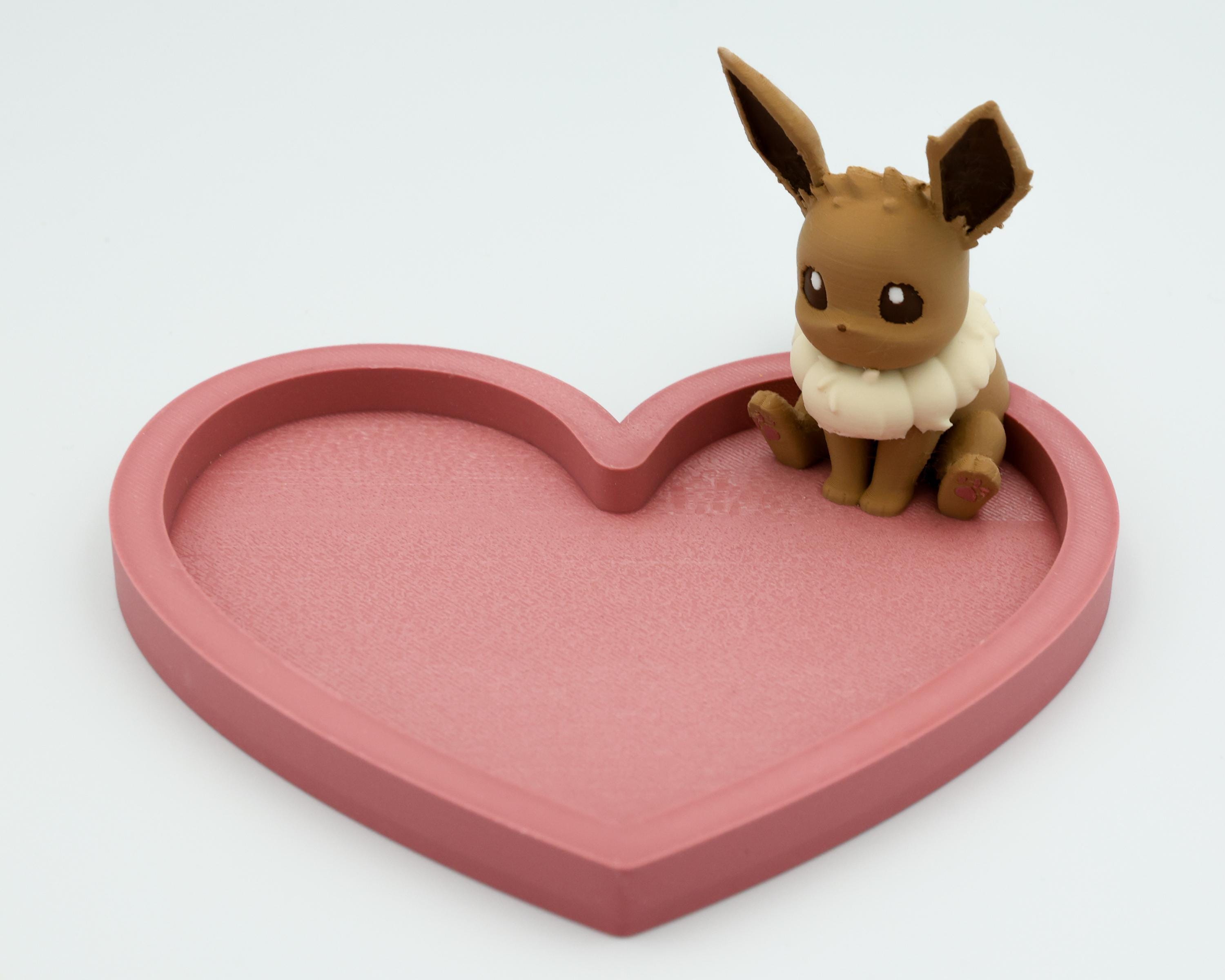 Custom made Eevee Heart Catchall Tray | Kawaii Fan Art Jewelry Dish | Desk Organizer | Gamer Gift — 3D printed by Space Coast Designs